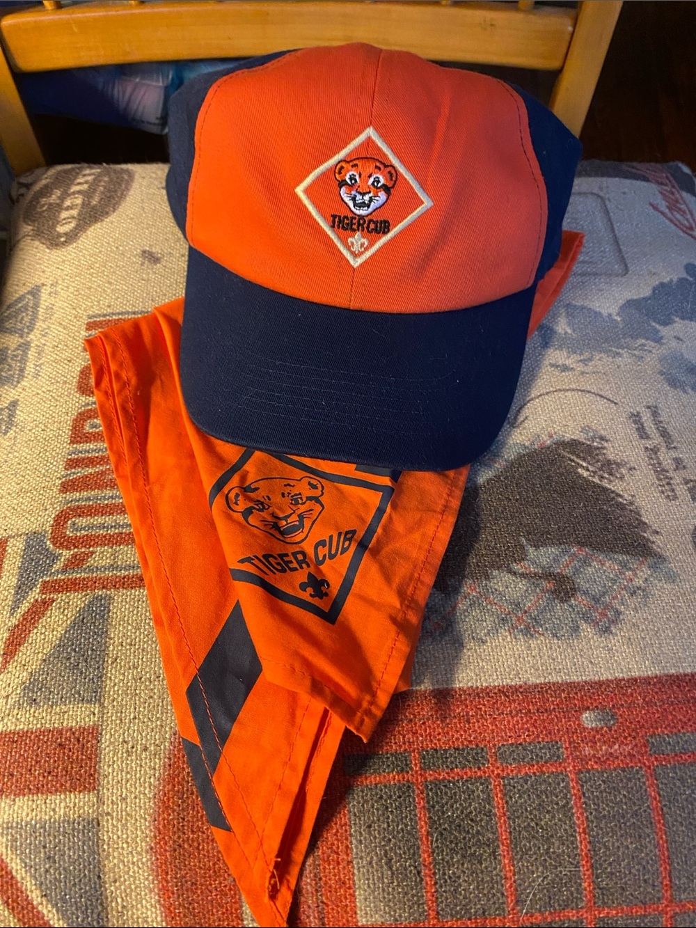 Boy Scouts Of America BSA Tiger Cub Youth Twill Uniform Cap Hat Sz M/L